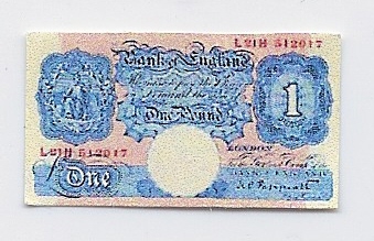 WWII British Money: 1 Pound Note