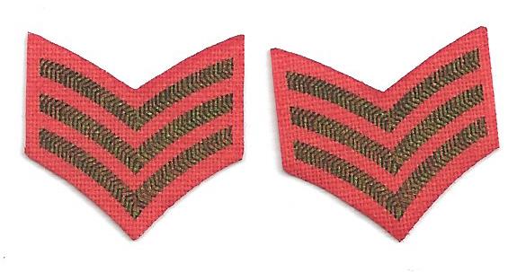 WWII British Royal Marines Rank Chevron Set 3: Sergean
