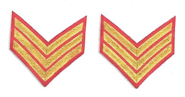 WWII British Royal Marine Dress Rank Chevron Set 3: Se