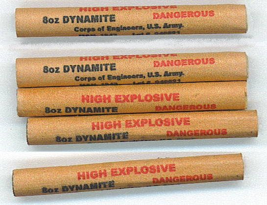 WWII US Dynamite Sticks – set of 5