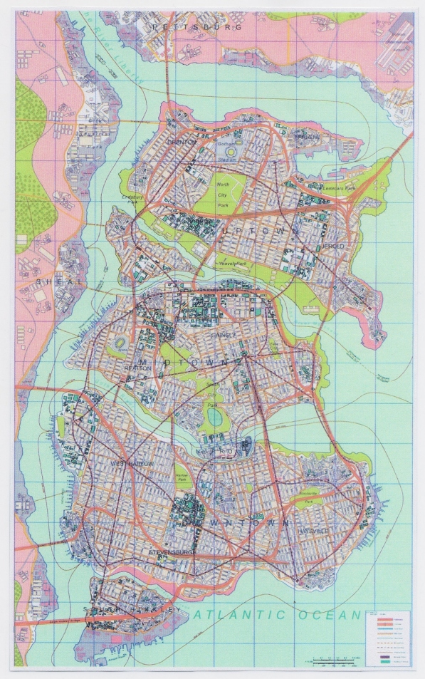 "Batman" Movie Large Map of Gotham City