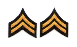 Los Angeles Co Sheriff Chevron Set: Sr Deputy; gold on black