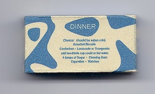 WWII US K Ration Box, Late War: Dinner & Accessories