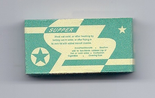 WWII US K Ration Box, Late War: Supper & Accessories