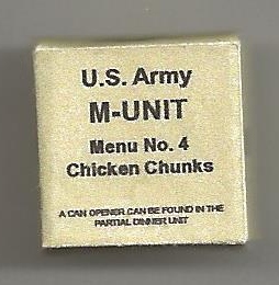 WWII US M-Unit Menu No 4 Chicken Chunks Ration Box