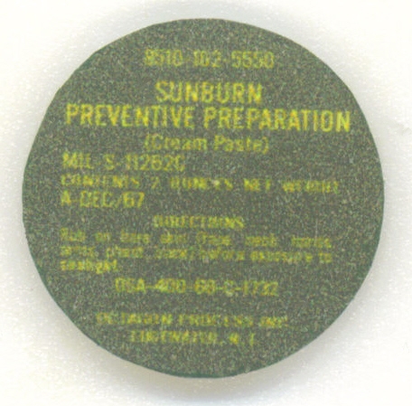 Vietnam era Sunburn Protectant Tin