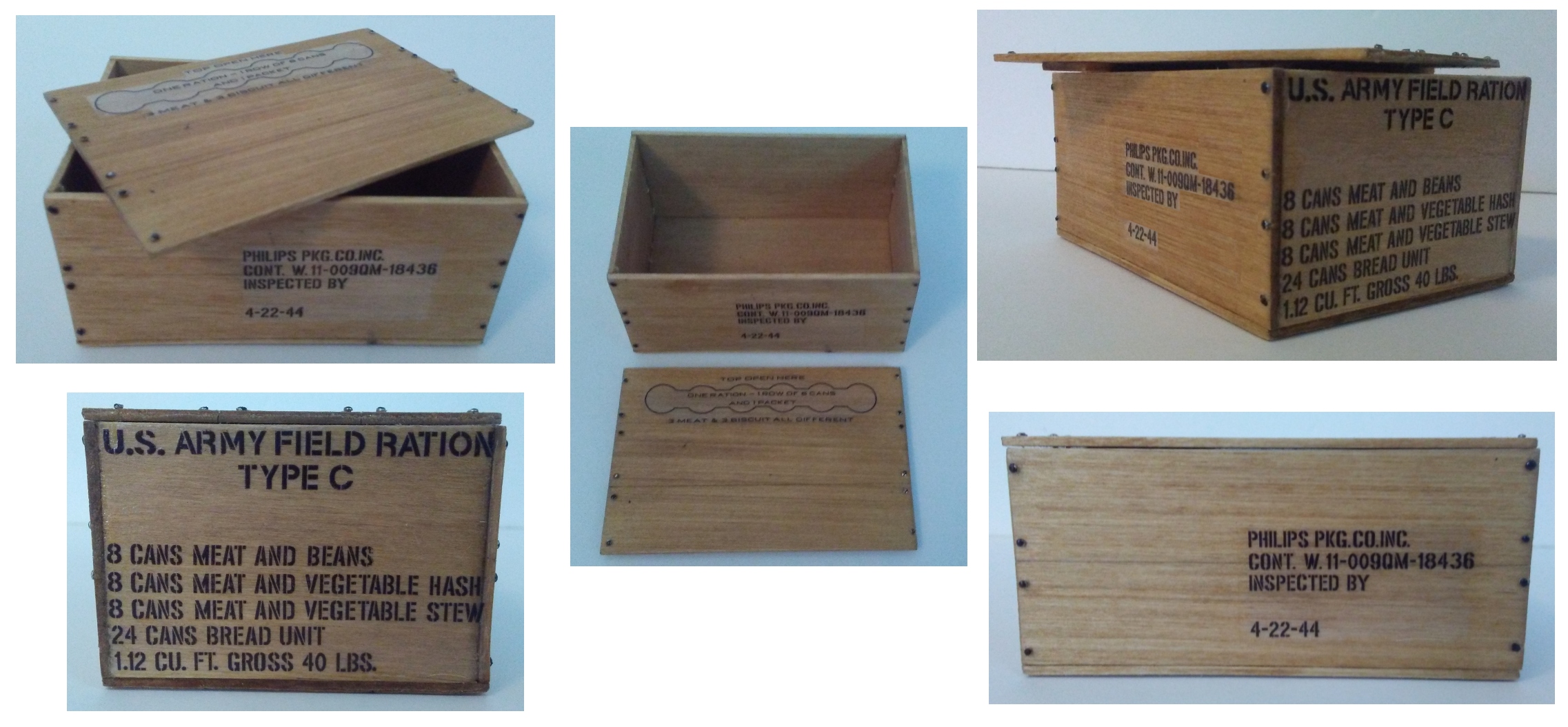 WWII US Wooden C Ration Crate and Lid (ON BACKORDER)