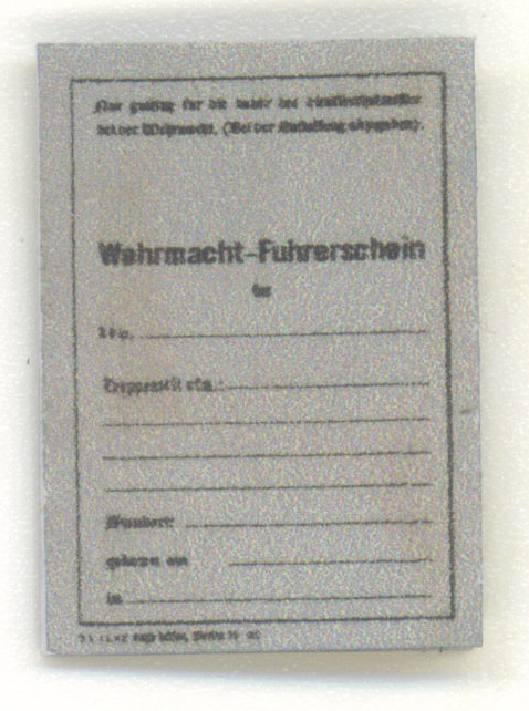 WWII German Wehrmacht Driver’s License