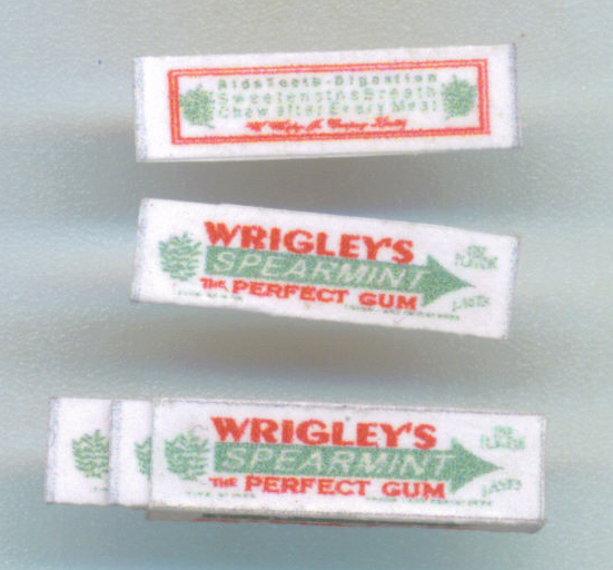 WWII US Wrigely Spearmint Chewing Gum Pack & 6 sticks