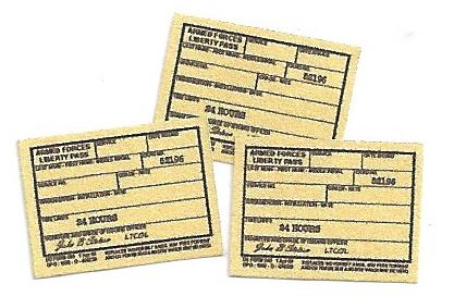 Vietnam era Armed Forces Liberty Pass (set of 3)