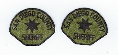 San Diego County (CA) Sheriff Dept Sleeve Patch Set; Subdued
