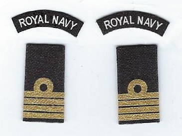 WWII British Royal Navy Captain Shoulder Board & Patch Set
