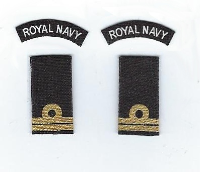 WWII British Royal Navy Lieutenant Shoulder Board & Patch Set