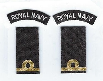 WWII British Royal Navy Sub-Lieutenant Shoulder Board & Patch Set